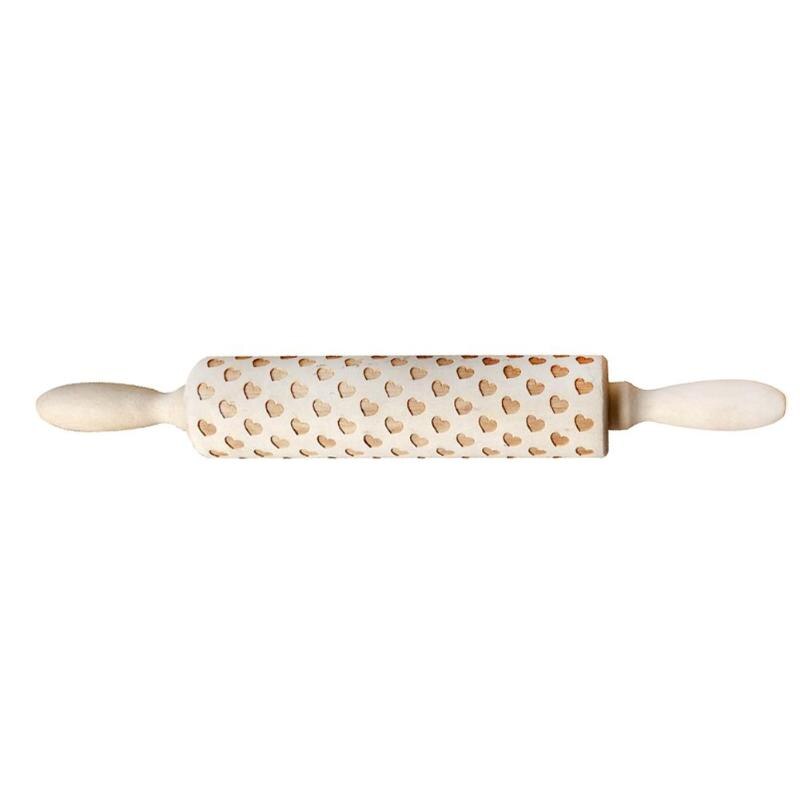 Cute Animal Wood Embossing Rolling Pin for DIY Baking Cookies Noodle Biscuit Fondant Cake Dough Engraved Roller: 03
