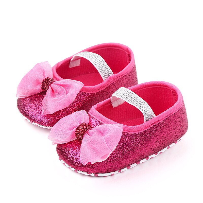 Herfst Meisje Anti-Slip Toevallige Wandelschoenen Strik Prinses Schoenen Zachte Zolen Eerste Wandelaars: Roze / 13