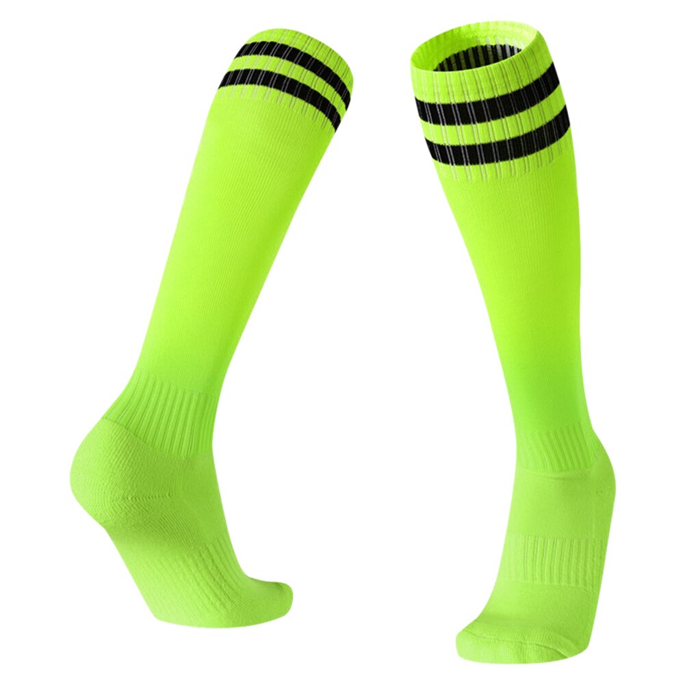 Unisexe adultes enfants genou chaussettes hautes rayé respirant Football Football sport longues chaussettes Tube