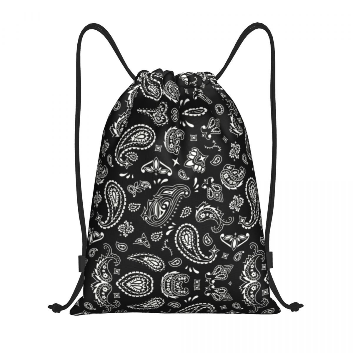 Custom Cool Paisley Bandana Style Drawstring Bags Women Men Lightweight Sports Gym Storage Backpack: Champagne