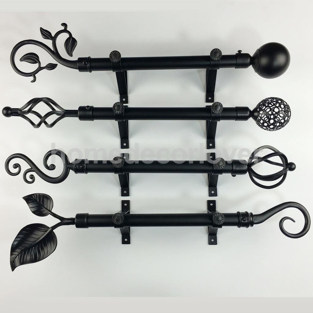 2Pcs Window Curtain Rod Drapery Pole Finals Decorative Heads Cap 28mm Inner Diameter