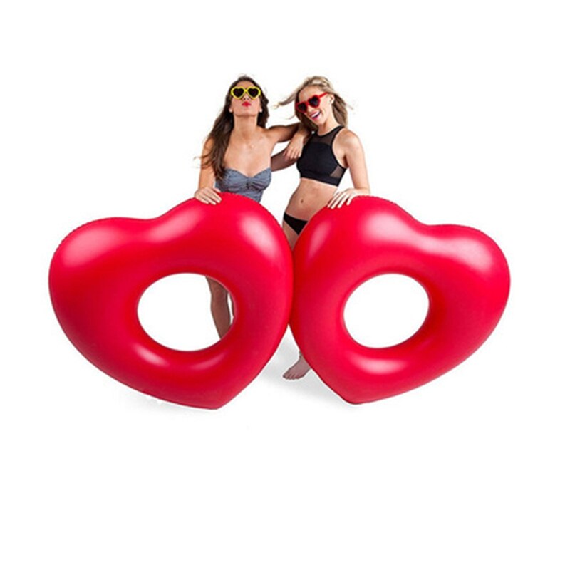 150cm lato nadmuchiwane serce kształt basen kąpielowy pływa tratwa dmuchane materace pływanie zabawa sportowy wodne zabawki plażbyć winnym dla dorosłych