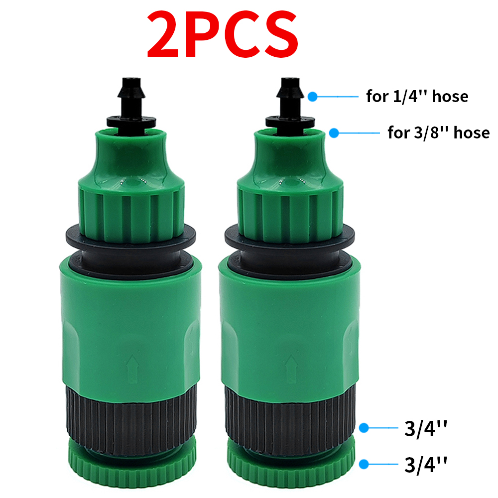 WUJIE Adattatore ad innesto rapido da 2 pezzi con connettore spinato da 1/4 (ID 4 mm) o 3/8 pollici (8 mm) per irrigazione giardino irrigazione serra: Argento