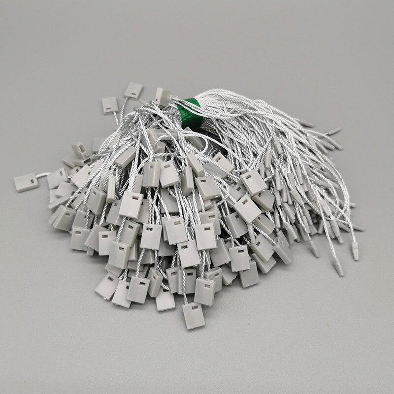 1000pcs Polyester Tag White Beige Black Hang Tag Rope Plastic String Snap Lock Pin Loop Tie Fasteners DIY Clothing Labels: B-3