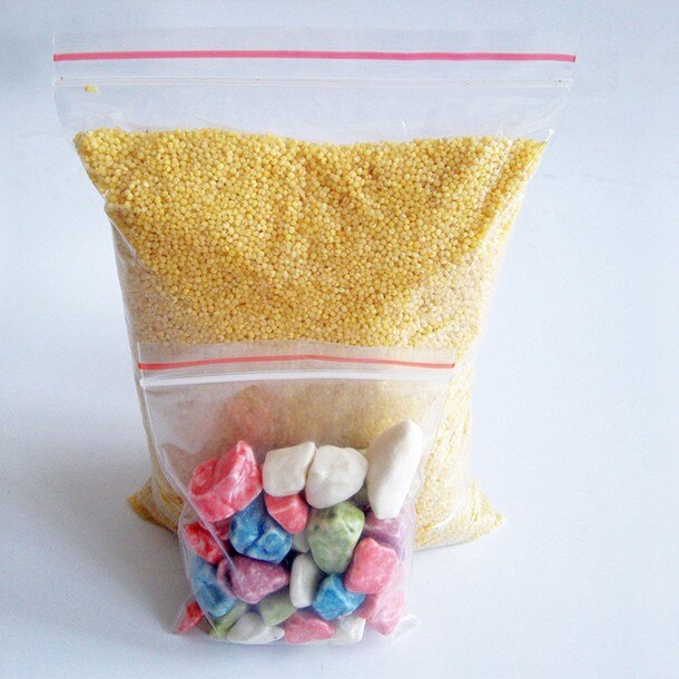 100 stks/pak Clear Self Sealing Zip Lock Plastic Opbergzakken Voedsel Opslag Verpakking Zakken 10*15 cm/8 * 12 cm/6*8 cm/5*7 cm