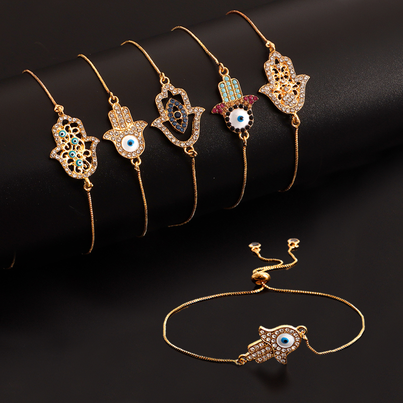 Bracelet de cheville avec œil maléfique de Fatima pour femmes, chaîne ajustable, style Boho, Vintage, pendentif démon, bijoux