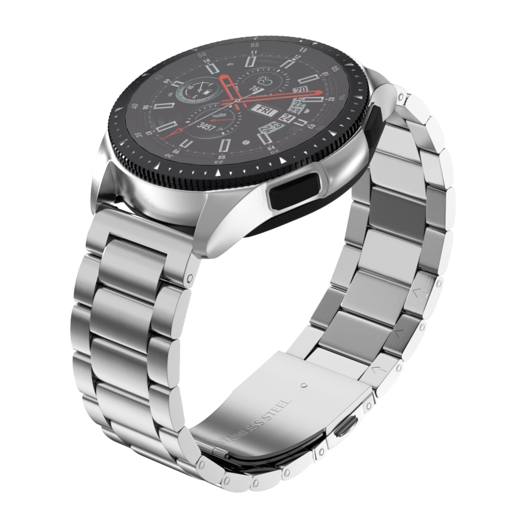 Rustfritt stålbånd for samsung galaxy watch 46mm 42mm rem med 22mm 20mm bredde armbånd metall tre lenker klokkeremmer