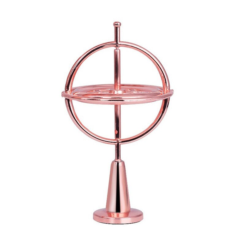 Creatieve Wetenschappelijke Educatief Metalen Vinger Gyroscoop Gyro Top Druk Verlichten Klassieke Speelgoed Traditionele Leren Speelgoed Voor Kinderen: Rose Gold