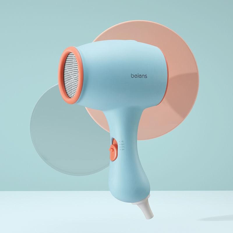 Baby Föhn Draagbare Mini Leuke Opvouwbare Home Reizen Student Lage Straling Ion Low Noise Haarverzorging Tool Veilig reizen Babycare: Blue