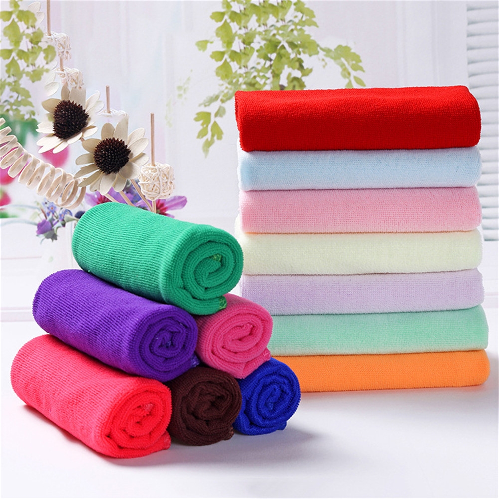 Willekeurige Kleur Gemengde Kleur 25*25 Microfiber Handdoek 30*70 Car Cleaning Handdoek Dagelijks Microvezel Reinigingsdoekje