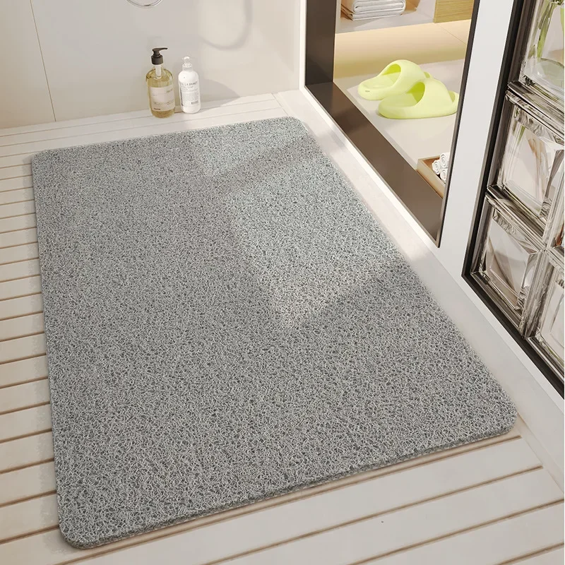 Alfombra antideslizante para baño, ducha, baño, alfombrilla para pies, anillo de alambre, alfombrilla para suelo de inodoro, estera impermeable para el hogar: 50 cm x 80 cm / YELLOW
