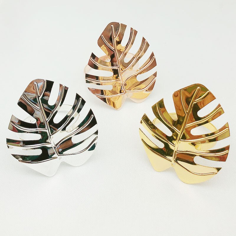 12 unids/set de servilleteros de hojas, juego de servilletas, servilleta de mesa, hebilla para boda, , celebración, Decoración de mesa de cena