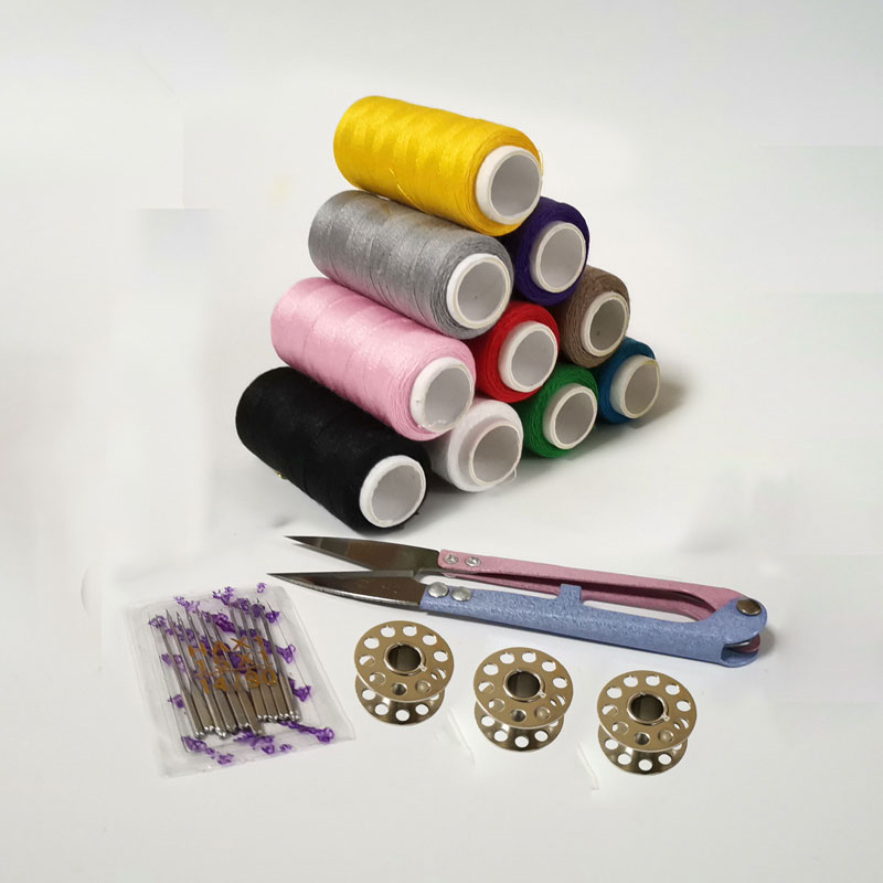 Knitting Thread Polyester Sewing Thread 10 Rolls/Box Colorful White Black Thread DIY Apparel Sewing Accessories: SET 1