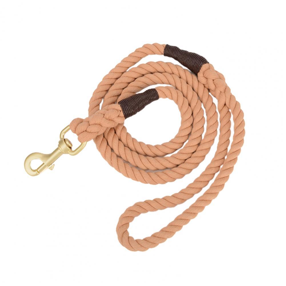 Pet Traction Rope Eco-friendly Dog Strap Woven Anti-scape Long-lasting Walking Dog Leash Rope: Apricot