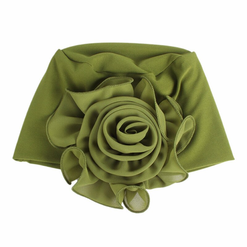 Vrouw Mooie Bloem Tulband Elastische Doek Hoofd Cap Hoed Moslim Vrouwen Hijaabs Dames Haar Accessoires Sjaal Cap