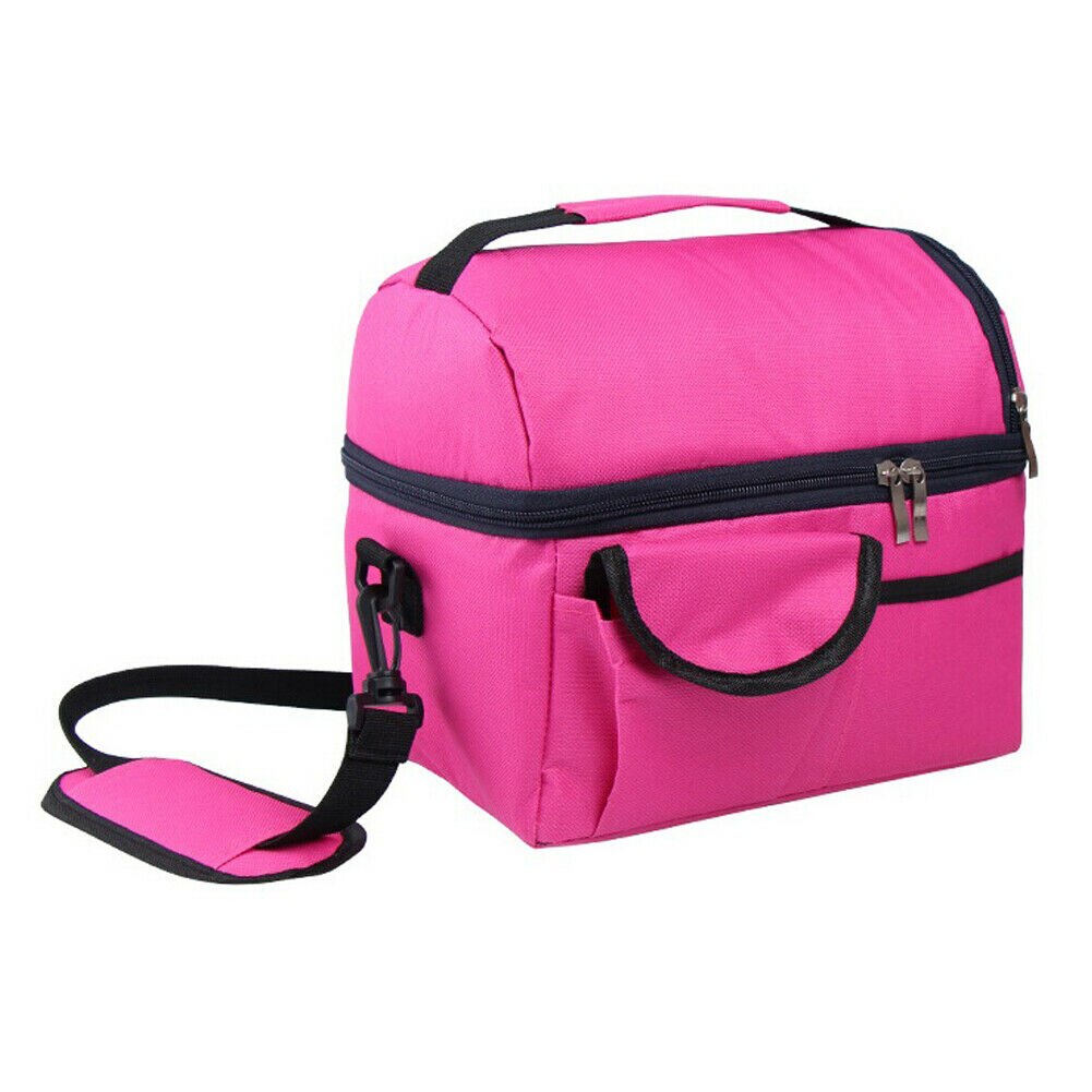 Insulated Lunch Box Tote Bag Lunch Bags For Men Women Adult And Cold Food Thermal Cooler: Pink