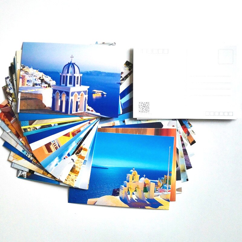 30Pcs/set Santorini Postcards Landscape Postcards Memory of Love Blue Postcard Sea Ocean Postcard