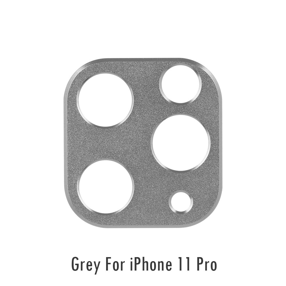 Marco de Metal + Protector de pantalla de cristal templado para iPhone 11 Pro Max, lámina de aleación de aluminio, cubierta trasera 3D, cubierta completa Anti-huella dactilar: Grey For 11 Pro