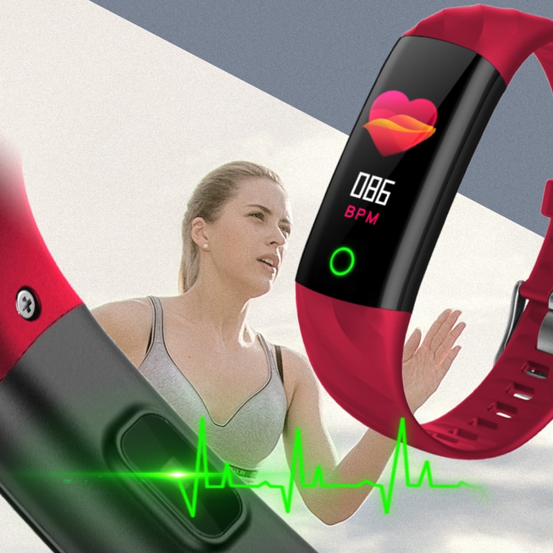 Smart armbånd ure skridttæller pulsmåler blod ilt fitness tracker sportsur svømning vandtæt smart armbånd