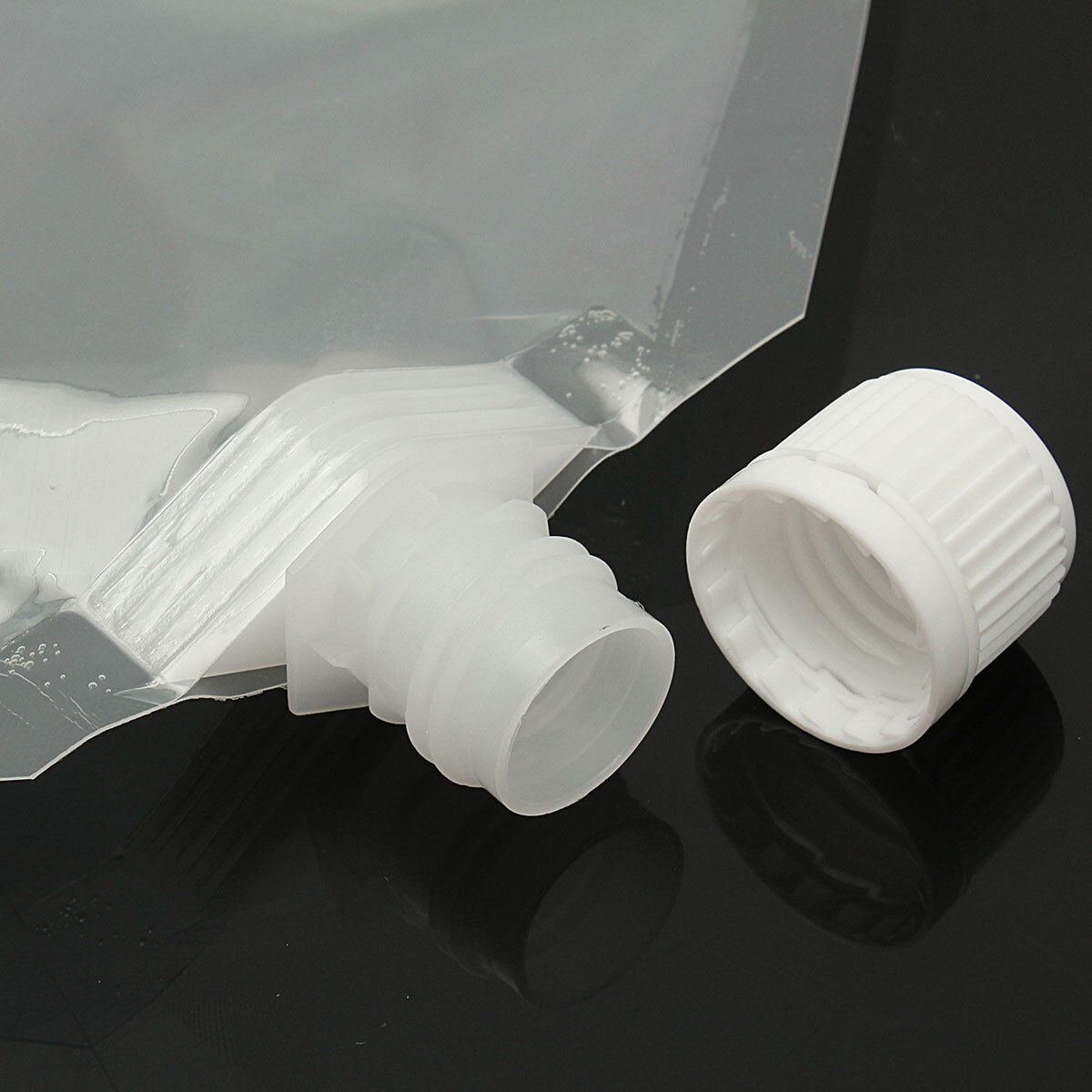 10 pièces 1000ml Transparent en plastique bec poche réutilisable en plastique Durable bouteille poche pour liquide boisson poche scellé emballage sac