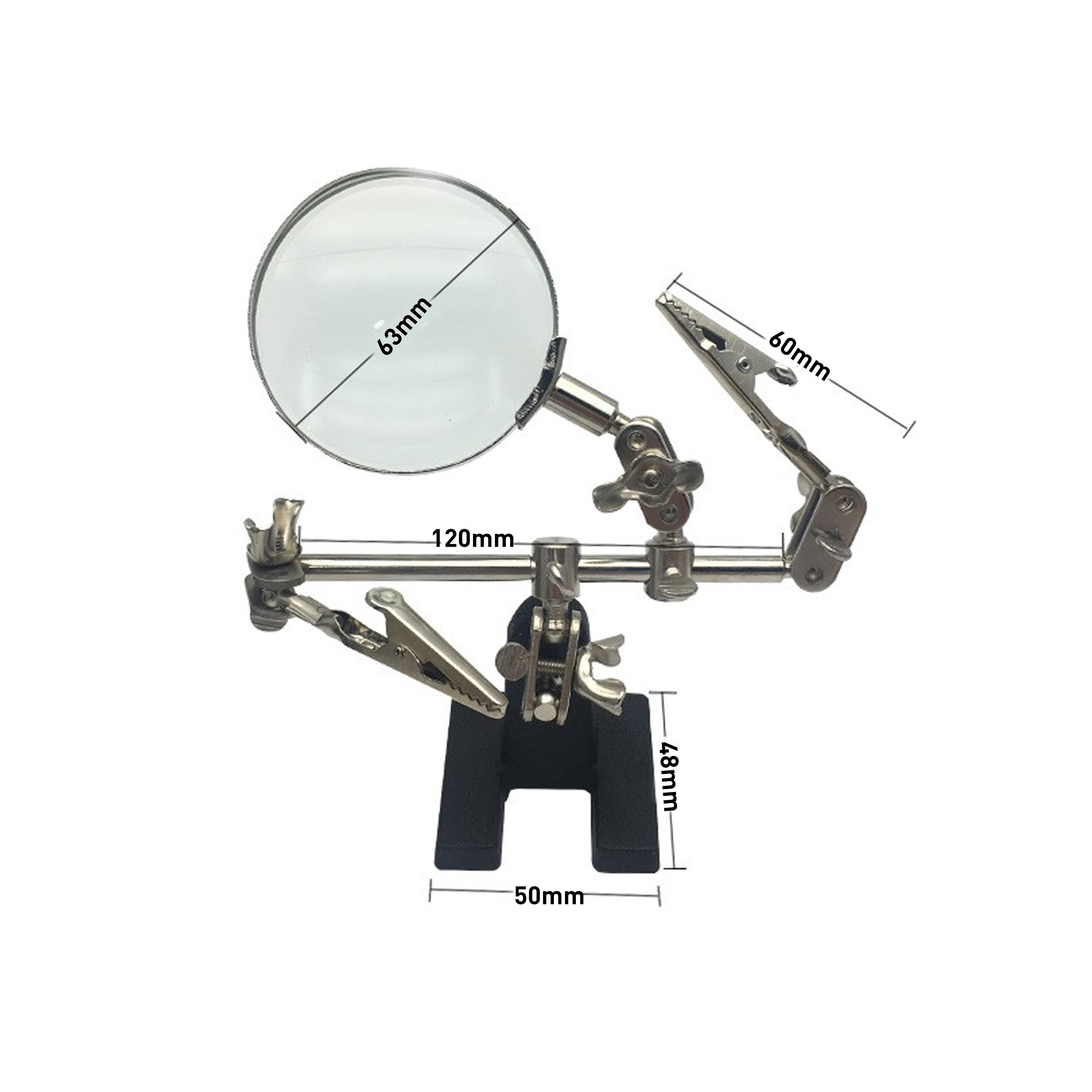 Pinzas de soldadura de joyería, accesorio soldado, soporte de Clip de soldador de tercera mano: clip with magnifier