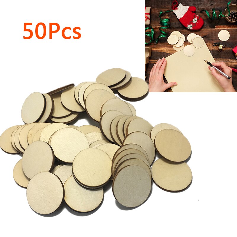 50 Uds círculos de madera decoración 30mm 3x3x0,2 cm círculos de madera discos redondos decoración en blanco accesorios de madera contrachapada