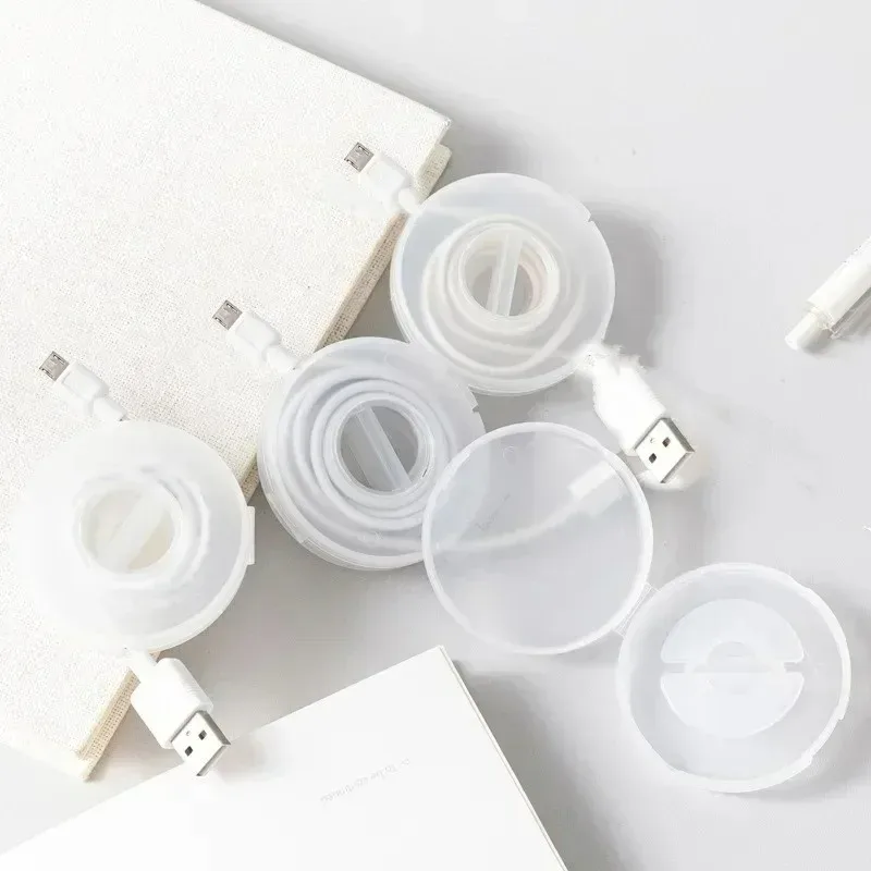 Cord Organizer Portable Charger Cords Holder Round Storage Cable Winder Retractable Cables Management for Home Office Classroom