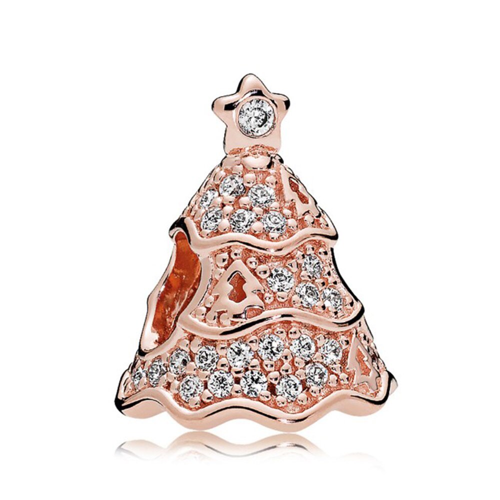 100% S925 Sterling Silver Crown Heart Shape Bow Rose Gold Pendant Series Original Jewelry: 791768CZ