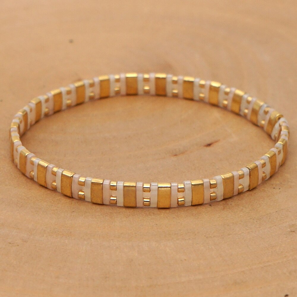 Pulsera Bohemia MIYUKI para mujer, brazalete de cuentas de TIla multicolor, joyería étnica, Bisutería: HDB141-13