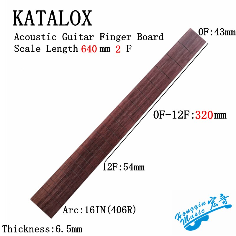 Katalox Voor Elektrische gitaar Akoestische Gitaar Klassieke Gitaar Standaard 650mm Akkoord Lengte Toets Hout Gitaar Maken Materia: Scale Length640mm20F