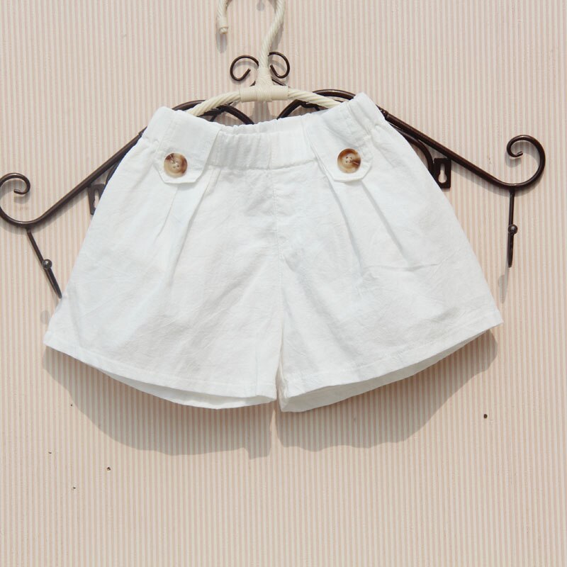 Été mère fille vêtements enfants Shorts pour adolescent tout-assorti coton blanc Shorts filles enfant en bas âge enfants vêtements 2T-16Y: WHITE / 5