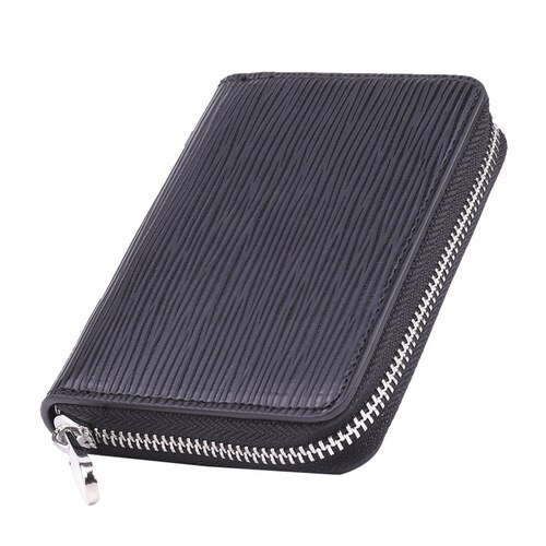 Geel Water Rimpel Split Lederen Unisex Korte Portemonnee Synthetisch Leer Credit Card Holder Business Tweeledig Portemonnee: Black