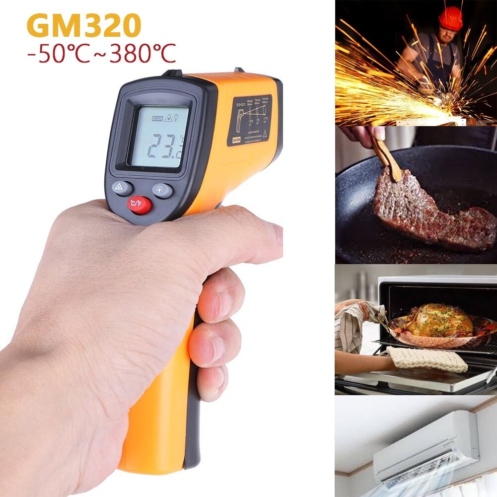 GM320 Handheld Thermometer Non-contact Thermometer Thermal Imager Smart Sensor Temperature Probe Kitchen Supplies Pyrometer
