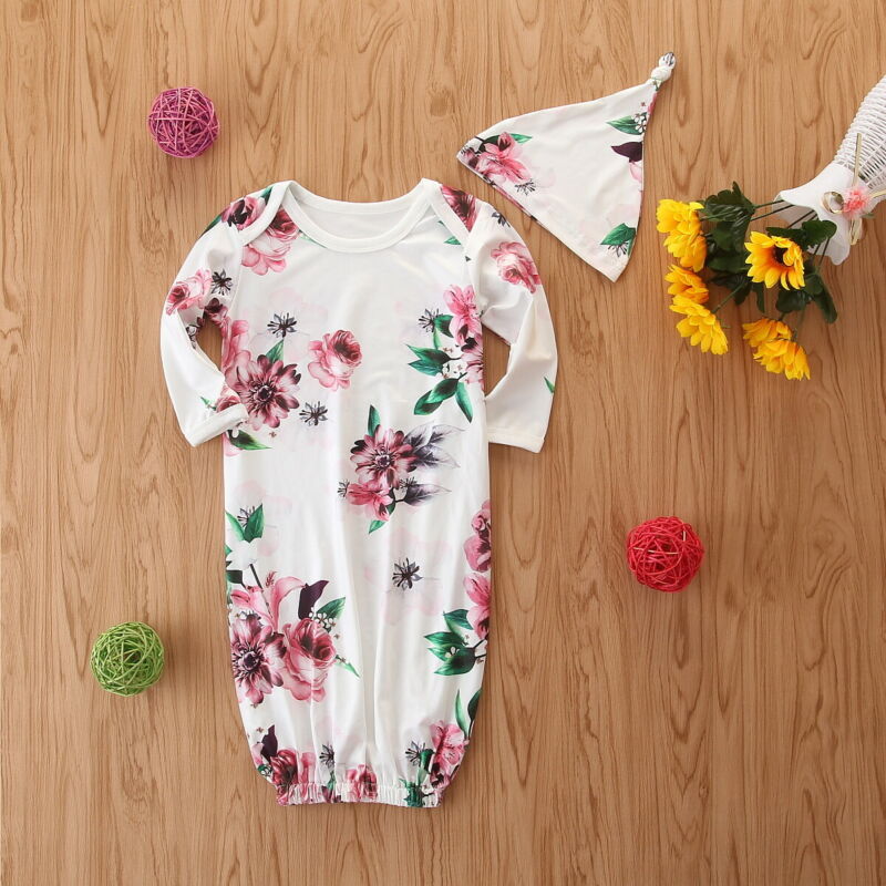 Frühling Herbst Baumwolle Weiche Baby, Kleinkind Neugeborene Mädchen Langarm Blumen Gedruckt Swaddle wickeln Decke Schlafsack Tuch: Ursprünglich Titel