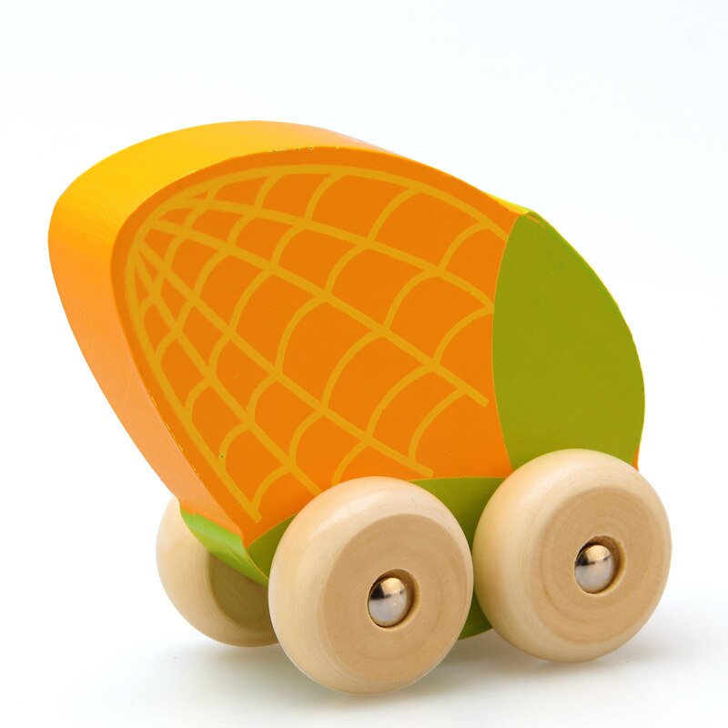 Kinder Holz Tier Zug Modell Schiebe Push-pull Auto Obst Warenkorb Visuell Für Kleinkind Inspirierende Kid Nette pluzzles: 6