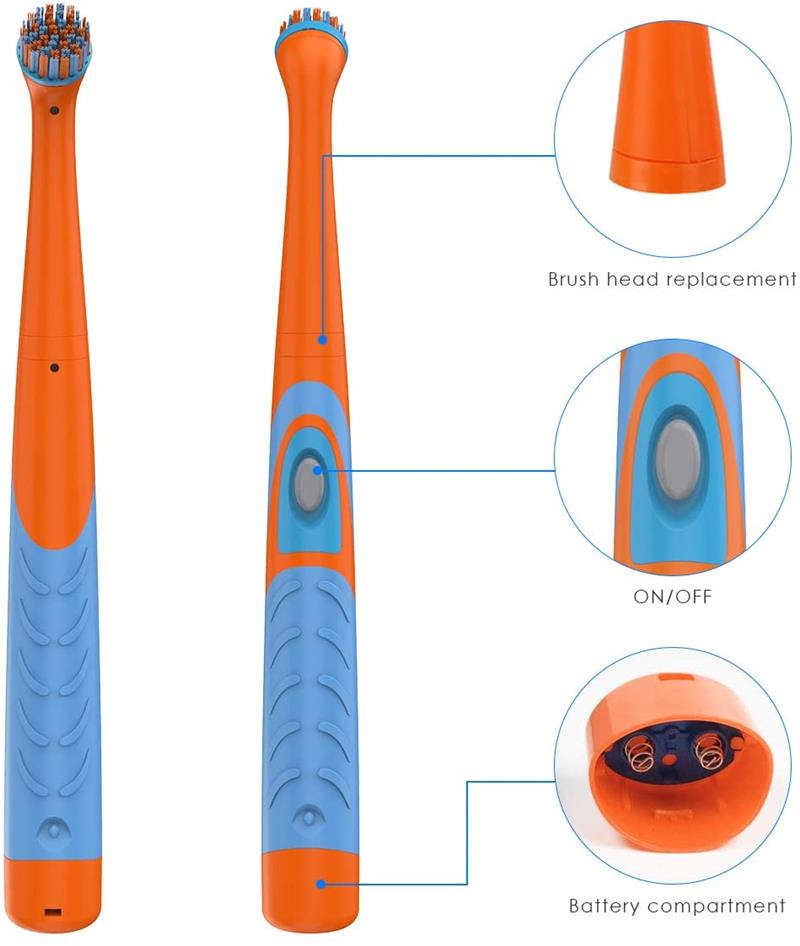 Electric Cleaning Brush Oscillating Cleaning Tool, Super Power Sonic Power Scrubber Cordless With 4 Heads: Orange