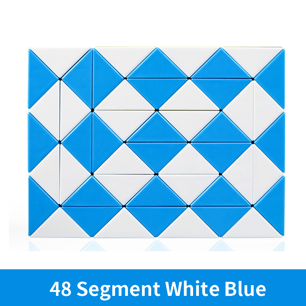 Qiyi 3D Magico Righello Cubo di 24/36/48 Segmenti Cubo Magico Serpente Torsione Cubo di Puzzle Bambino Giocattoli Educativi per I Bambini: 48 white blue