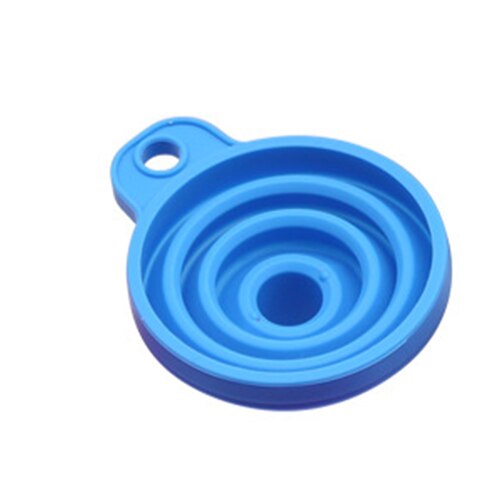 1pcs Mini Foldable Funnel Silicone Collapsible Funnel Folding Portable Funnels Be Hung Household Liquid Dispensing Kitchen Tools: Blue