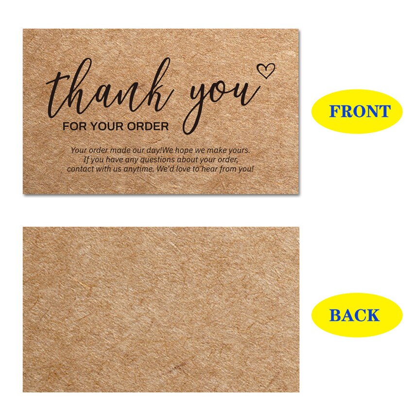 30pcs Thank You Card Natural Kraft Paper Thank You For Your Order Labels Small Business Mailer Decor note cards