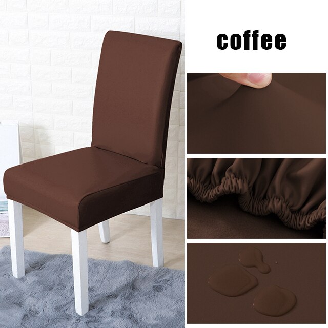 PU Leather Solid Color Chair Cover Waterproof Dining Chair Covers Hotel Banquet Wedding Seat Covers Chair Protector: D