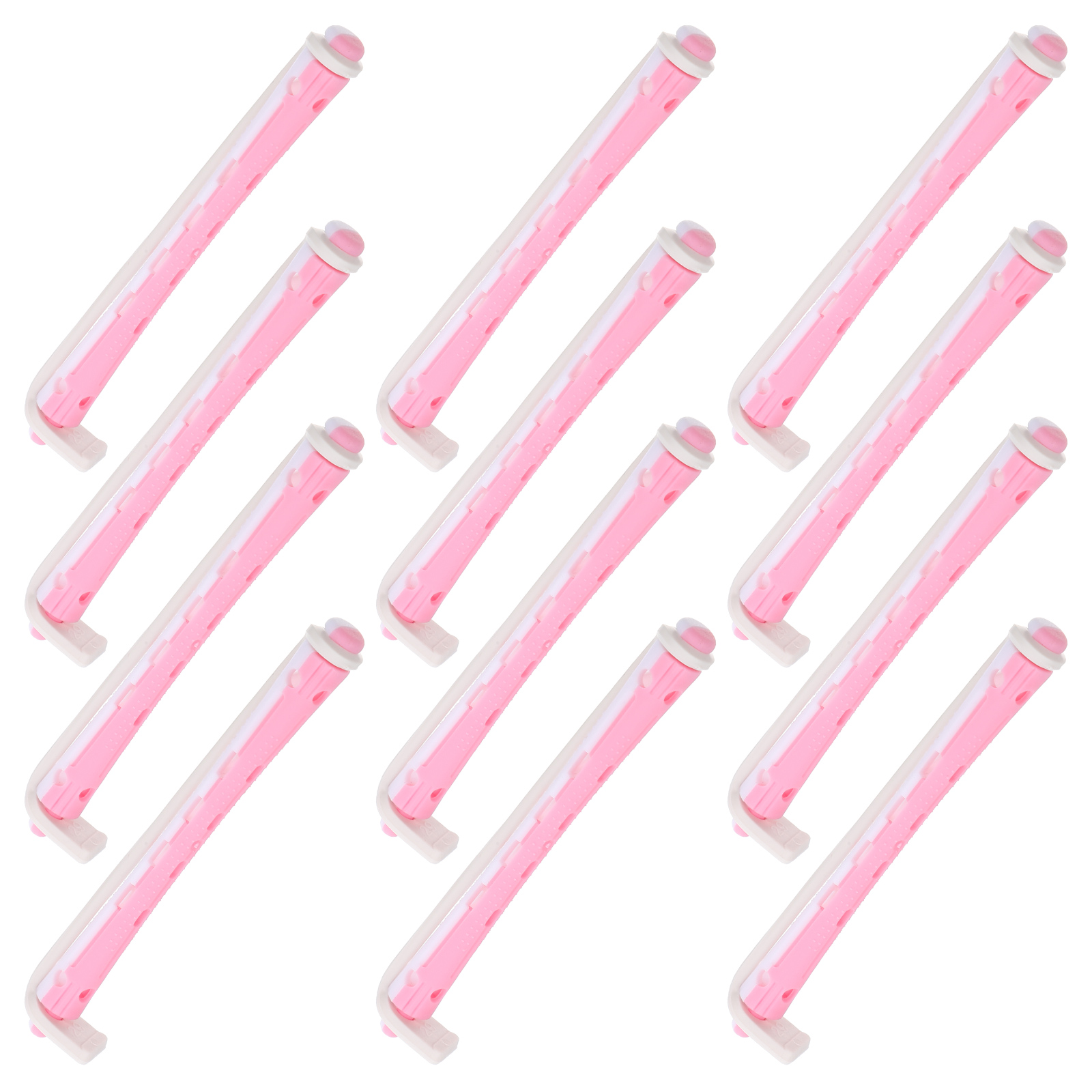 12pcs Perm Rods Hair Curlers For Hair Rollers Short Hair Styling Tools Curling Rods Hair Waving Rollers Perm Cylinders Hair: WHITE