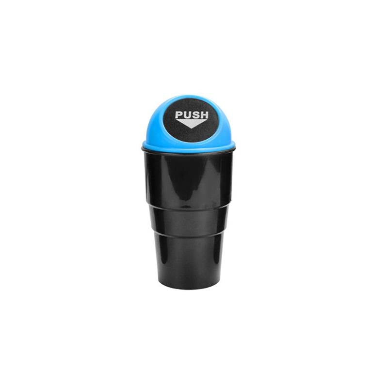 Papeleras automáticas para coche, accesorio Universal, contenedor para polvo, funda de resorte, tres colores: Azul