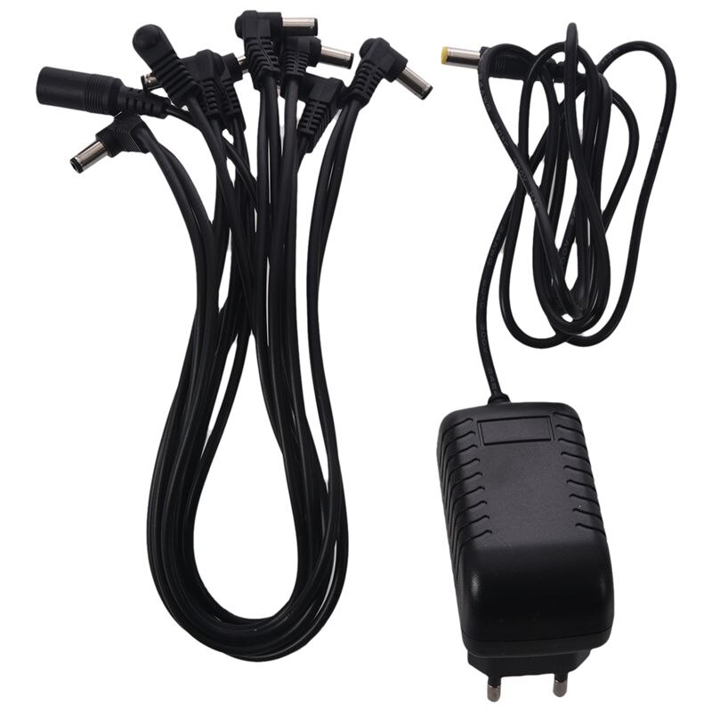 Alimentation pour pédale d'effet avec câble 8 voies 9V 1A adaptateur secteur ca/cc pour pédales avec effet guitare électrique