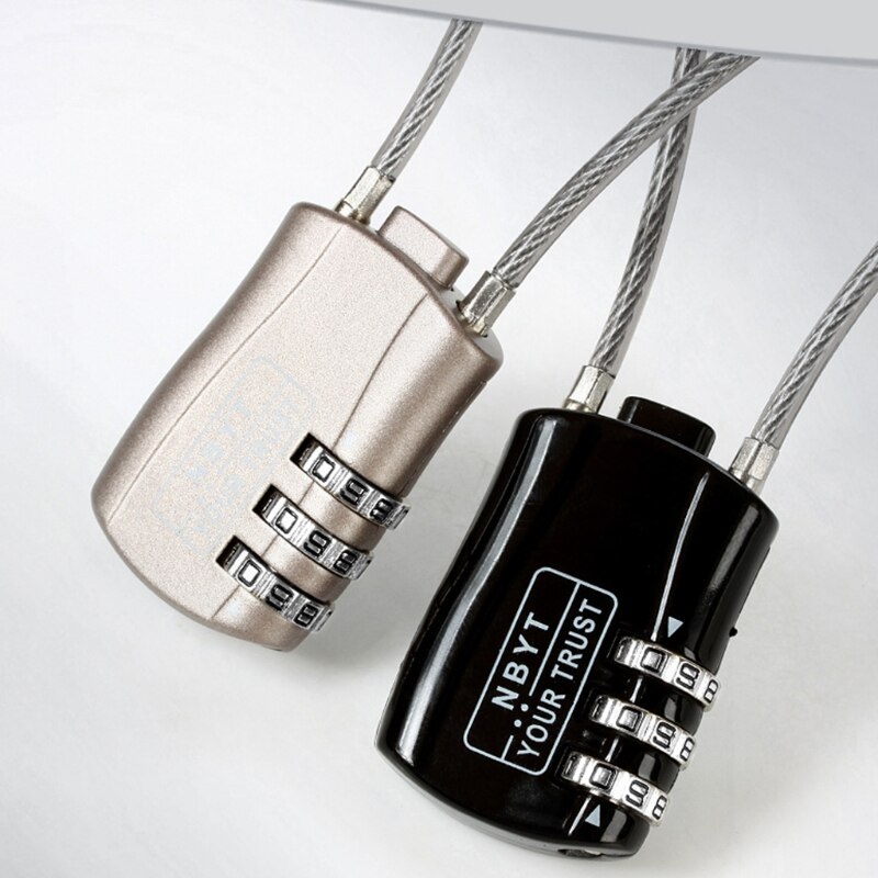 3-digit Motorcycle Helmet Lock Combination Lock With Cable for Motorbike Scooter Street Bike, Secures Helmet