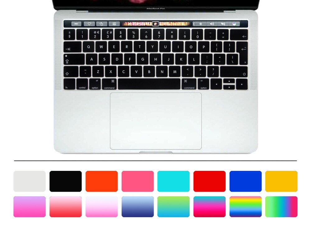 Hrh Engels Eu Silicone Toetsenbord Cover Skin Protector Voor Mac Newpro 13 "A1706 A2159 Pro 15" A1707 Met touch Bar
