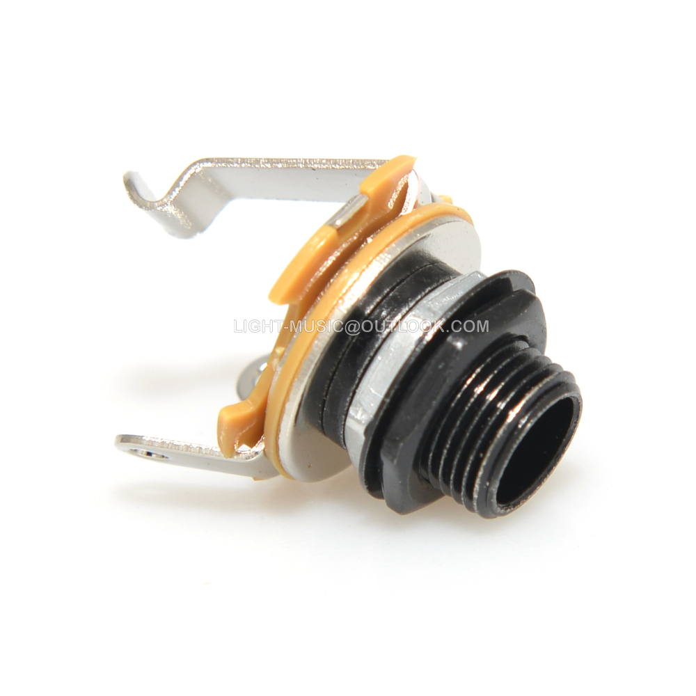 10 pièces prise d'entrée de guitare électrique pour guitare électrique et guitare basse 1/4 "" (6.35mm) prise Jack Mono écrou chromé et rondelle