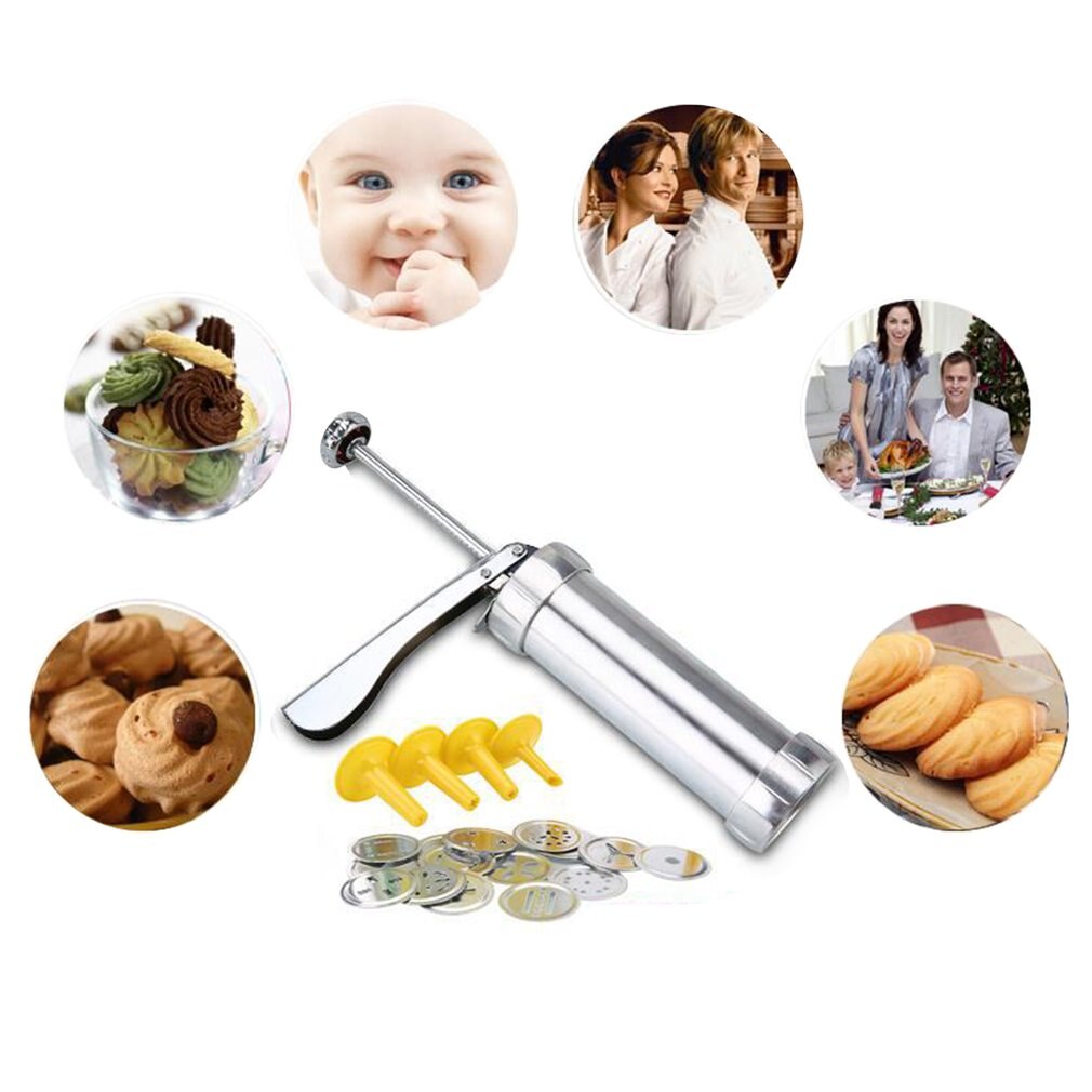 Boterkoekvorm pistool decoratiepistool aluminiumlegering vat koekjesmachine praktische keuken bakgereedschappen