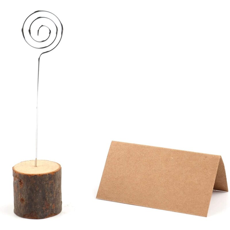 20 Uds. Tocón de madera de boda nombre lugar tarjeta soporte estante Mesa número tarjeta Clip madera artesanía decoración suministros para en casa