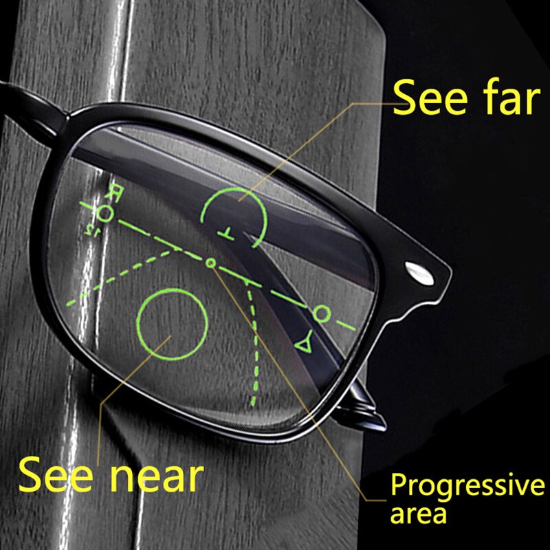 Retro Progressive Multifocal Reading Glasses Men Women Anti Blue Light Magnifying Presbyopic Glasses Big Full Frame +1.5