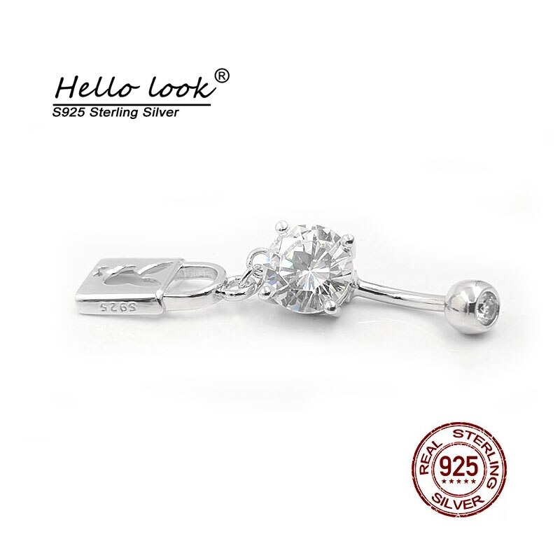 Hallolook – Piercing de nombril en argent Sterling 925, pendentif, anneaux de nombril pour femmes, Sexy, Anti-allergie, bijoux pour le corps